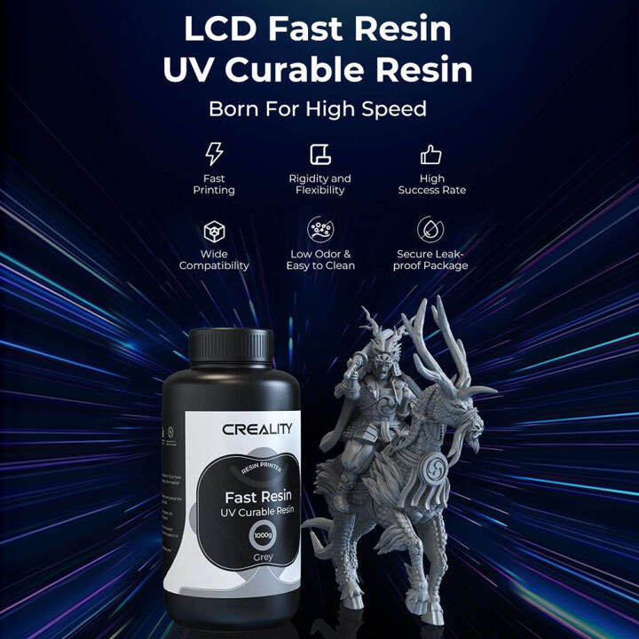 ร้อน-ซีโอดี-creality-fast-ตะกั่วบัดกรีเรซิ่นสำหรับเครื่องพิมพ์3d-uv-lcd-halot-mage-pro-halot-sky-halot-one-halot-ray-รองรับความเร็วการพิมพ์ที่รวดเร็วยืดหยุ่นและความแข็งแกร่งดีกลิ่นน้อยการพิมพ์สูงความส