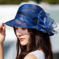 [hot]2022 New Organza Flower Sun Hats Ladies Wedding Party Floppy Summer Hats Church Hat For Women Anti-UV Travel Beach Hat 【hot】 !