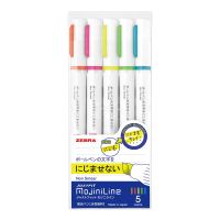 ZEBRA ปากกาเน้นข้อความ JUSTFIT MOJINILINE แพค 5 ด้าม