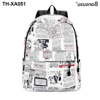 Bansusu. European and style shoulder bag womens summer travel large-capacity backpack student schoolbag neutral waterproof men women