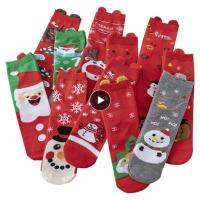 Trendy And Fashionable Stereoscopic Ears New Year Socks Christmas Elements Not Easily Fading Christmas Stocking Soft Warm Socks Socks Tights