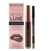 ของแท้ ? พร้อมส่ง MAKEUP REVOLUTION Retro luxe Metallic Lip Kit SOVEREIGN