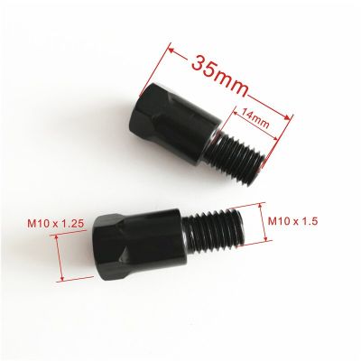 2PCS Mirror Adapter M10 M10x1.5 M10x1.25  Universal Black Motorcycle Rearview Mirror Adapter Bolt Steel Metal for BMW R1200GS Mirrors