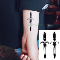 Waterproof Temporary Fake Tattoo Sticker Dagger Knife Tatto Flash Tatoo Neck Wrist Foot Hand For Girl Women Men kid