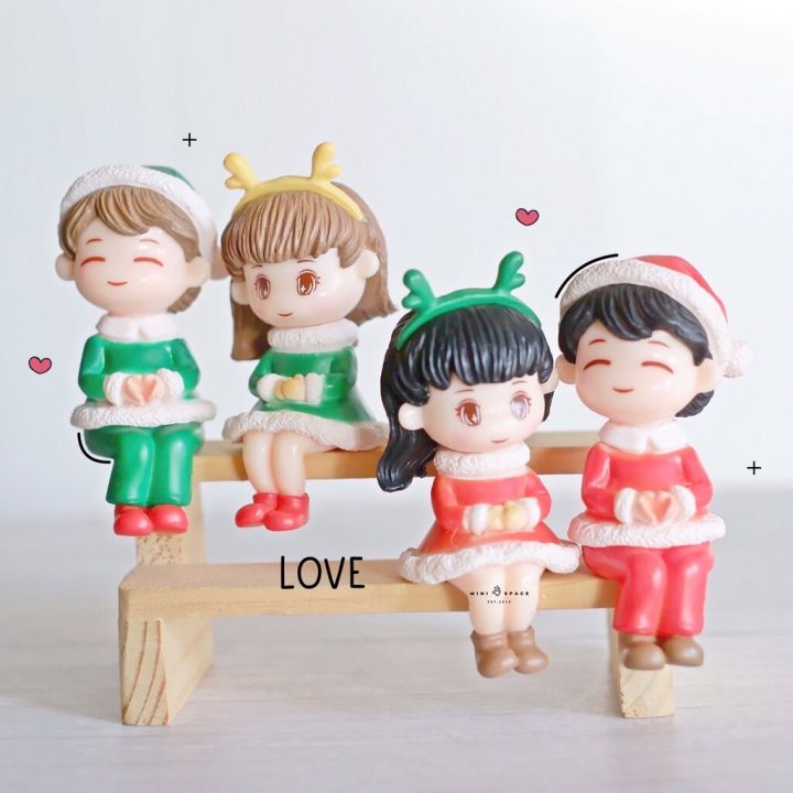 christmas-lover-คู่รักวันคริสมาสต์-2-สี-ตุ๊กตาจิ๋วรูปคน-ตุ๊กตารูปคนน่ารัก