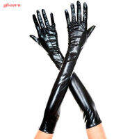 GDS Retro Long Leather-Look Gloves For Women Cosplay Costume Outfit Accessory Sexy Elastic Tight Glove Arm Warmers Fancy Dress Costume Accessory For Halloween Carnival Theme Party 【 Fast Delivery】