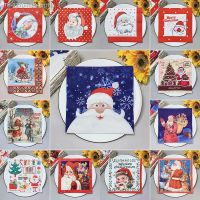 ┅✐✥ 2023 New 20Pcs/Bag Christmas Santa Claus Paper Napkins Xmas Winter Theme Decoupage Serviettes for Xmas Party Tableware Decor 0