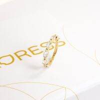 Moress Glam White Topaz Ring ต่างหูเงินชุบทอง