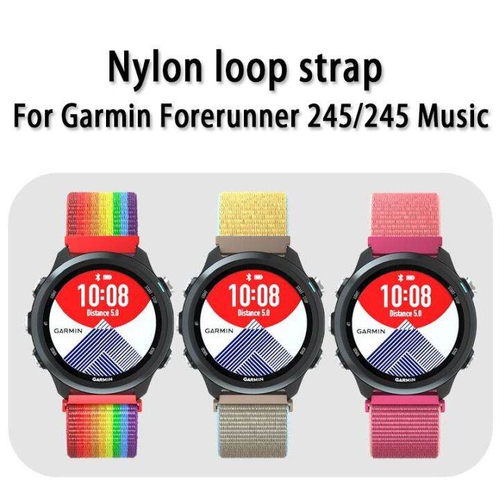 20มม-ห่วงไนลอนสายสำหรับการ์มินvenu-garmin-forerunner-245-245m-645-vivoactive3-vivomove-hr-bandไนลอนสมาร์ทอุปกรณ์เสริมสายนาฬิกาสายนาฬิกาข้อมือสำหรับapple-watch