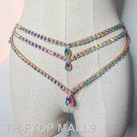 2023FTOP MALL9 Belly เข็มขัดเอวสำหรับผู้หญิงหญิง Layered Rhinestone เครื่องประดับอุปกรณ์เสริมบิกินี่โซ่ปรับ