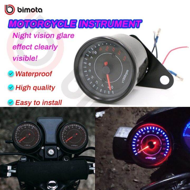 Bimota Motorcycletachometer Dc 12V 1000 Rpm Speedometer Gauge Led