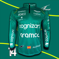 เสื้อแขนยาว F1 Cognizant Team เสื้อฟอร์มูล่า วัน ทีม คอกนิเซินท์ #FM0078 รุ่น เฟอร์นานโด อลอนโซ่#14 พิมพ์ทั้งตัว ไซส์ S-5XL