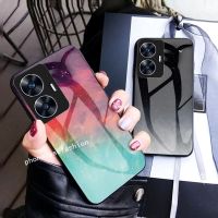 เคสโทรศัพท์สำหรับ Realme C55 NFC 2023ปลอกกันกระแทกกระจกเทมเปอร์ป้องกันการตกปกอ่อนสำหรับ Real Me C55