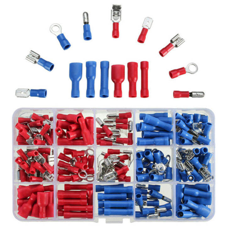 200Pcs/lot Insulated Electrical Wire Terminals Mixed Assorted Lug Kit ...