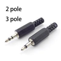 5pcs 3.5mm 2 Pole Mono 3 Pole Dual Channel Stereo Audio Connectors Jack Plug Headphone Adapter 3.5 Male Plug Wire Terminals