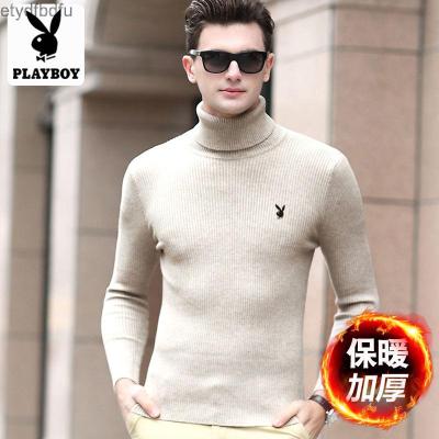 Etydfbdfu Playboy ฤดูหนาวเสื้อคอเต่าผู้ชายหนาเสื้อกันหนาวผ้าขนสัตว์ยืดเสื้อเกาหลีรุ่น Slim Warm ถักเสื้อ Bottoming