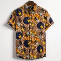 In the summer of 2021 foreign trade new men casual shirts with short sleeves Hawaii beach short sleeve shirt