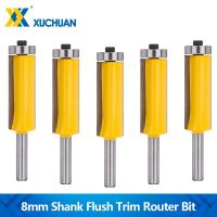 เราเตอร์บิต 8mm * 19.05 * 50.8 Flush Trim Router Bit พร้อมแบริ่งคาร์ไบด์เครื่องตัดไม้มิลลิ่งสําหรับงานไม้