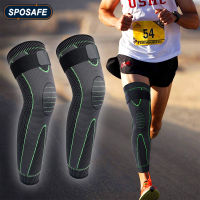 1Pair Sports Compression Leg Sleeves with Elastic Straps Extra Long Leg Brace Knee Support for Basketball Football &amp; Knee Pain