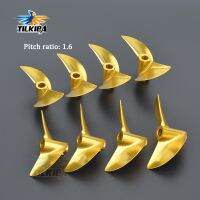 1pc 4.76mm 3/16 39; 39; CNC Golden 2 Blades Aluminium Propeller Left/Right D40/41/42/43/44/45/46mm for RC Shrimp Boat Cat Boat