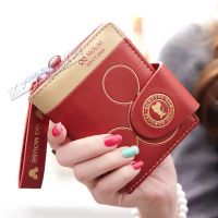 【Ketianwei】กระเป๋าสตางค์แบบใหม่กระเป๋าสตางค์ผู้หญิงแบบสั้นมีซิปสไตล์เกาหลี PU กระเป๋าใส่เหรียญนักเรียนลายการ์ตูนนุ่มน่ารักกระเป๋าใส่บัตรผู้หญิง