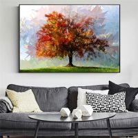 บทคัดย่อ Tree Canvas Art ภาพวาดห้องนั่งเล่น Wall Modern Landscape Pop โปสเตอร์พิมพ์ Cuadros ภาพตกแต่งบ้าน