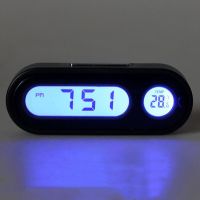 ✎◆ Auto Car Clock 2 in 1 Digital Car Thermometer Electronic Clock LED Backlight for Car Interior Ornament Mini Clock Car-Styling