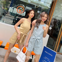 L840 - Plamer Jumpsuit จั้มสูทแขนกุดเล่นด้ายดีเทลตัดเย็บคัตติ้งเนี๊ยบ มีเชือกผูกโบว์ที่เอว เพิ่มความน่ารักกุ๊กกิ๊ก เต็ม10ไปเลยคับบ