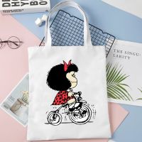 【Lanse store】PAZ Mafalda Femme Harajuku Fashion Cartoon Handbags Shoulder Bags Casual Shopping Girls Handbag Women Elegant Canvas Bag