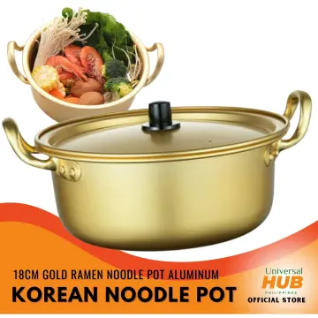 Ramen Pot,Korean Ramen Cooking Pot,Yellow Aluminum Nonstick Korean  Traditional Instant Stockpot,Korean Noodle Ramen Pot,Cookware for  Kitchen,Great for