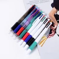 1PCS MultiColor Pen 4 In 1 Colorful Retractable Gel Pen 0.5mm Black Blue Red Ink Refills for Student School Gel Pens Stationery Pens