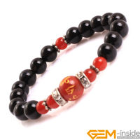 Black Agat e &amp; Red Agat e Natural Stone Bracelet elastic Jewelry Bracelets For Women Free For Gift !Hot Item !