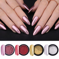 1 กล่องเล็บผงกระจกเล็บ Glitter METALLIC สีสำหรับเล็บ UV เจลขัด Rose Gold Silver สี-zhi qing trade