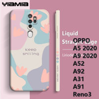 YiaMia เคสโทรศัพท์สำหรับ OPPO A5 2020 A9 2020 A52 A92 A31ดอกไม้ Pinellia เคสโทรศัพท์ด้านตรงน้ำสร้างสรรค์มีสไตล์ฝาครอบโทรศัพท์คู่