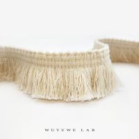 [HOT!] 1m Thick Beige Cotton Thread Strip Fringe Lace Trim DIY Clothing Accessories Tassel Clothes Pillow Home Curtain Decoration 4cm