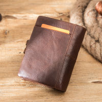 CONTACTS RFID Wallets for Men Genuine Leather Short Bifold Casual Mens Wallet Coin Purses Card Holders Money Clip Men Wallets