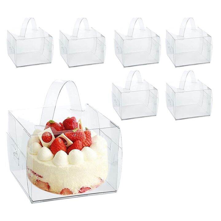 20pcs-13x13x13cm-clear-cake-boxes-with-handles-amp-cake-boards-forcakes-desserts-and-cupcakes-party-cake-forwedding