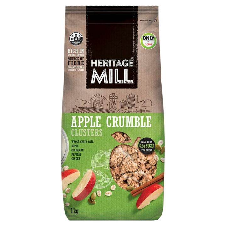 Heritage Mill Apple Crumble Clusters เฮอริเทจ มิล แอปเปิ้ล คลัมเบิล ครัชเตอร์ 1kg. Lazada.co.th