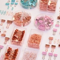 Push Pin Paper Clip Rose Gold Office Combination Ticket Holder Desktop Gadget Metal Multi-Function Files Storage Home Bill 78551 Clips Pins Tacks