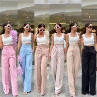 Whitney high-waist basic pant? (390฿ฟรีส่ง) กางเกงขายาวทรงกระบอกทรงสวยแบบสุดๆ เอวสูงตะขอหน้า เก็บหุ่น พรางหุ่นสุด