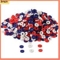 BRAIN 3000 PCS 6 mm ครับ ชุดลูกปัดดินเหนียวคริสต์มาส heishi สีแดงเเดง สีฟ้าสีฟ้า ลูกปัดดินโพลิเมอร์ ทำเครื่องประดับ DIY สีขาวขาว ลูกปัดดินเหนียวสีขาว กำไลข้อมือสร้อยข้อมือ