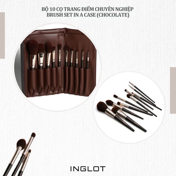 INGLOT Brush Set in Case Chocolate