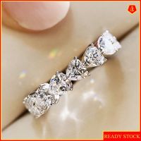 [Ready Stock]Serial Heart-Shaped Moissanite Ring Female Ins Fashion Normcore Style