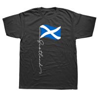 Funny Scotland Signature Flag Pole Patriotic Scottish Flag T Shirts Cotton Streetwear Short Sleeve Birthday Gifts Summer T shirt XS-6XL