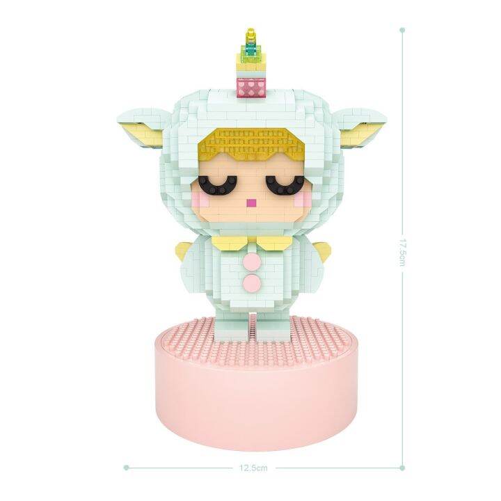 ตัวต่อนาโนบล็อก-angel-กระต่าย-unicorn-horse-no-9855-loz-music-box-จำนวน-980pcs-แพ็คเกจที่สวยงาม-น่ารัก