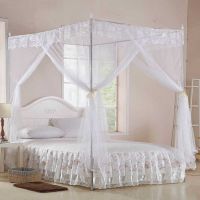 【LZ】▽  Priness Luxury Princess Three Side Openings Post Bed Curtain Canopy Netting Mosquito Net Bedding Mosquito Net For Baby Sleeping