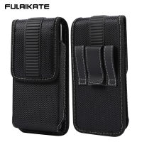 【2023】FULAIKATE High-grade Phone Bag for 13 Pro Max Durable Cloth Hanging Waist Leather Case for Mobile Cellphone Mens Pouch