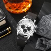 2022 New Fashion Three Eyes Decoration Men Quartz Watches Luxury Brand Casual Leather Mens Wristwatch Relogio Masculino Montre