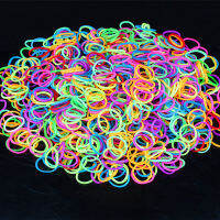 600PCS Rainbow ยางถักแถบเครื่องทอแบบเติมกำไล DIY ข้อเท้าคลิปชุด