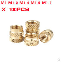 100pcs ทองเหลืองใส่ NUT M1 M1.4 M1.6 M1.7 Hot Melt Knurled ฝังด้ายความร้อน Double Twill ทองแดงแทรกฝังสำหรับพลาสติก-zaldfjgnsdg